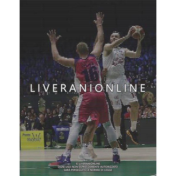 Poste Mobile Final Eight 19/02/2017 EA7 Emporio Armani Milano - Banco di Sardegna Sassari nella foto: Macvan Milan ©Claudio Zamagni/Agenzia Aldo Liverani Macvan Milan during Poste Mobile Final Eight Italian Basketball Cup 2017 - EA7 Emporio Armani Milano against Banco di Sardegna Sassari at Rimini Fiera, on February 19, 2017 photo credit by Claudio Zamagni/Aldo Liverani Photo Agency