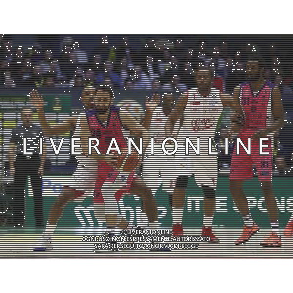Poste Mobile Final Eight 19/02/2017 EA7 Emporio Armani Milano - Banco di Sardegna Sassari nella foto: Stipcevic Rok ©Claudio Zamagni/Agenzia Aldo Liverani Stipcevic Rok during Poste Mobile Final Eight Italian Basketball Cup 2017 - EA7 Emporio Armani Milano against Banco di Sardegna Sassari at Rimini Fiera, on February 19, 2017 photo credit by Claudio Zamagni/Aldo Liverani Photo Agency