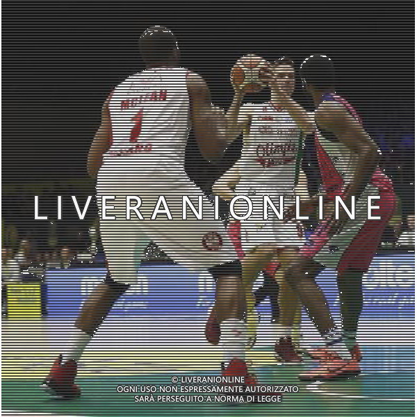 Poste Mobile Final Eight 19/02/2017 EA7 Emporio Armani Milano - Banco di Sardegna Sassari nella foto: Kalnietis Mantas ©Claudio Zamagni/Agenzia Aldo Liverani Kalnietis Mantas during Poste Mobile Final Eight Italian Basketball Cup 2017 - EA7 Emporio Armani Milano against Banco di Sardegna Sassari at Rimini Fiera, on February 19, 2017 photo credit by Claudio Zamagni/Aldo Liverani Photo Agency