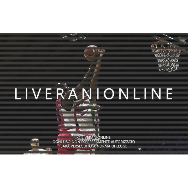 Poste Mobile Final Eight 19/02/2017 EA7 Emporio Armani Milano - Banco di Sardegna Sassari nella foto: Carter Josh ©Claudio Zamagni/Agenzia Aldo Liverani Carter Josh during Poste Mobile Final Eight Italian Basketball Cup 2017 - EA7 Emporio Armani Milano against Banco di Sardegna Sassari at Rimini Fiera, on February 19, 2017 photo credit by Claudio Zamagni/Aldo Liverani Photo Agency