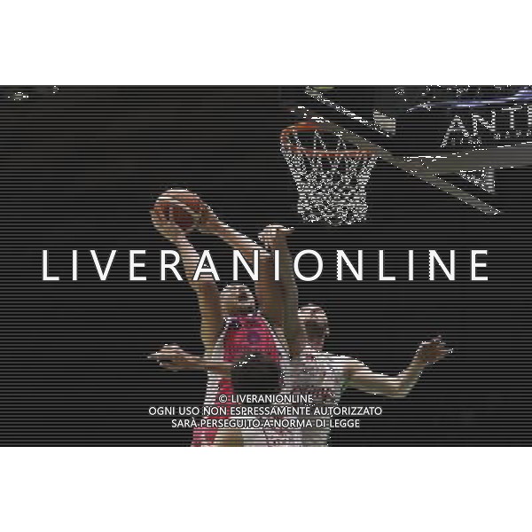 Poste Mobile Final Eight 19/02/2017 EA7 Emporio Armani Milano - Banco di Sardegna Sassari nella foto: Lydeka Tautvydas ©Claudio Zamagni/Agenzia Aldo Liverani Lydeka Tautvydas during Poste Mobile Final Eight Italian Basketball Cup 2017 - EA7 Emporio Armani Milano against Banco di Sardegna Sassari at Rimini Fiera, on February 19, 2017 photo credit by Claudio Zamagni/Aldo Liverani Photo Agency