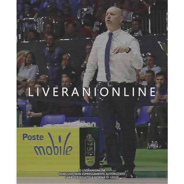 Poste Mobile Final Eight 18/02/2017 Grissin Bon Reggio Emilia - EA7 Emporio Armani Milano nella foto: Menetti Massimiliano Coach Â©Claudio Zamagni/Agenzia Aldo Liverani Menetti Massimiliano Coach during Poste Mobile Final Eight Italian Basketball Cup 2017 - Grissin Bon Reggio Emilia against EA7 Emporio Armani Milano at Rimini Fiera, on February 18, 2017 photo credit by Claudio Zamagni/Aldo Liverani Photo Agency / AGENZIA ALDO LIVERANI SAS