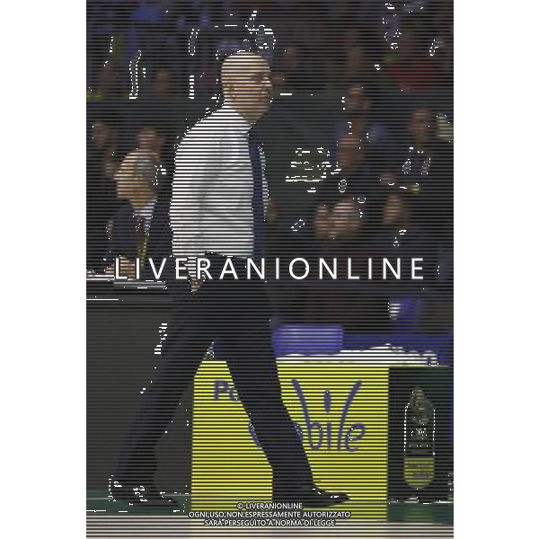 Poste Mobile Final Eight 18/02/2017 Grissin Bon Reggio Emilia - EA7 Emporio Armani Milano nella foto: Menetti Massimiliano Coach Â©Claudio Zamagni/Agenzia Aldo Liverani Menetti Massimiliano Coach during Poste Mobile Final Eight Italian Basketball Cup 2017 - Grissin Bon Reggio Emilia against EA7 Emporio Armani Milano at Rimini Fiera, on February 18, 2017 photo credit by Claudio Zamagni/Aldo Liverani Photo Agency / AGENZIA ALDO LIVERANI SAS