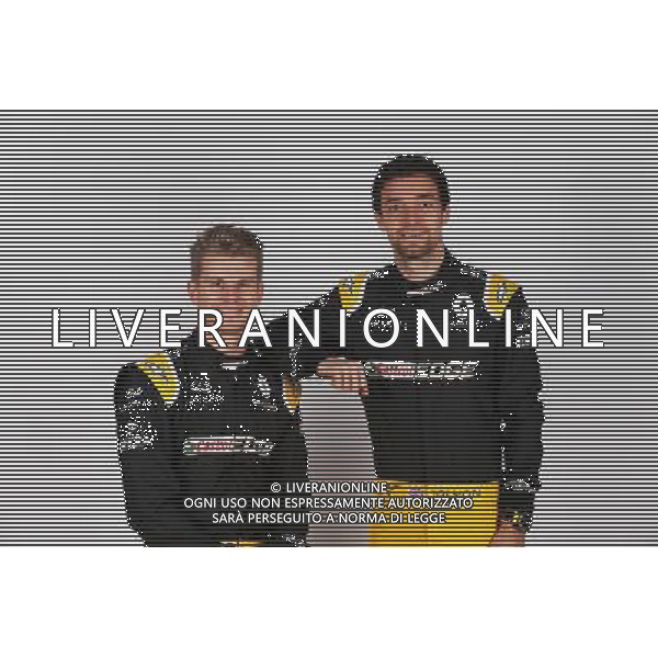 (L to R): Nico Hulkenberg (GER) Renault Sport F1 Team with team mate Jolyon Palmer (GBR) Renault Sport F1 Team. 21.02.2017. Renault Sport Formula One Team RS17 Launch, Royal Horticultural Society Headquarters, London, England. - www.xpbimages.com, EMail: requests@xpbimages.com - copy of publication required for printed pictures. Every used picture is fee-liable. © Copyright: Moy / XPB Images AG ALDO LIVERANI SAS