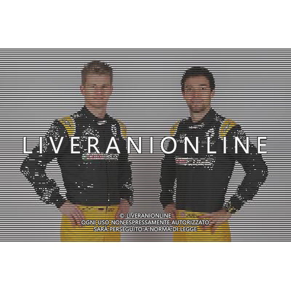 (L to R): Nico Hulkenberg (GER) Renault Sport F1 Team with team mate Jolyon Palmer (GBR) Renault Sport F1 Team. 21.02.2017. Renault Sport Formula One Team RS17 Launch, Royal Horticultural Society Headquarters, London, England. - www.xpbimages.com, EMail: requests@xpbimages.com - copy of publication required for printed pictures. Every used picture is fee-liable. © Copyright: Moy / XPB Images AG ALDO LIVERANI SAS