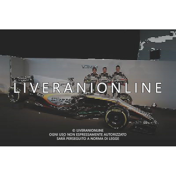 (L to R): Sergio Perez (MEX) Sahara Force India F1; Alfonso Celis Jr (MEX) Sahara Force India F1 Development Driver; Esteban Ocon (FRA) Sahara Force India F1 Team, with the Sahara Force India F1 VJM10. 22.02.2017. Sahara Force India F1 VJM10 Launch, Silverstone, England. - www.xpbimages.com, EMail: requests@xpbimages.com - copy of publication required for printed pictures. Every used picture is fee-liable. © Copyright: Moy / XPB Images AG ALDO LIVERANI SAS ONLY ITALY