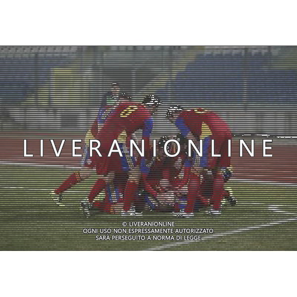 Amichevole San Marino - Andorra 22/02/2017 nella foto: esultanza andorra ©Claudio Zamagni/Agenzia Aldo Liverani andorra goal celebrates during international friendly soccer match between San Marino and Andorra at San Marino Olympic Stadium, on February 22, 2017 photo credit by Claudio Zamagni/Aldo Liverani Photo Agency