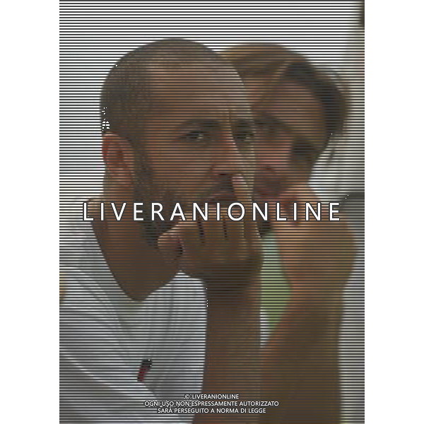 Folgaria (Tn) 16/07/2003 Ritiro del Perugia Calcio Amichevole nella foto Saadi al Gheddafi foto Filippo Venezia/Agenzia Aldo Liverani