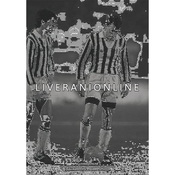 TORINO 16-01-1985 FINALE DI SUPERCOPPA EUROPEA JUVENTUS LIVERPOOL NELLA FOTO PAOLO ROSSI E MARCO TARDELLI AG ALDO LIVERANI SAS