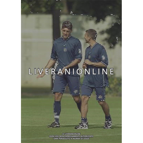 COVERCIANO 23-05-1998 RADUNO NAZIONALE ITALIANA DI CALCIO NELLA FOTO GIANLUCA PAGLIUCA E ROBERTO DI MATTEO AG ALDO LIVERANI SAS