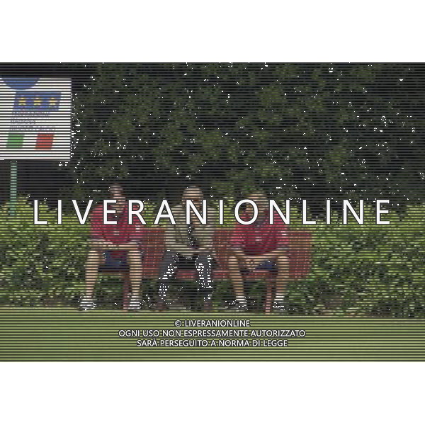 COVERCIANO 23-05-1998 RADUNO NAZIONALE ITALIANA DI CALCIO NELLA FOTO CESARE MALDINI CON GIGI RIVA AG ALDO LIVERANI SAS