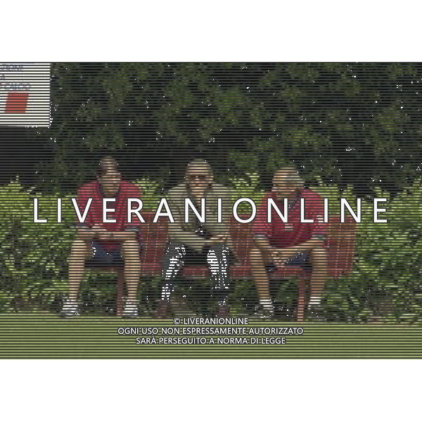 COVERCIANO 23-05-1998 RADUNO NAZIONALE ITALIANA DI CALCIO NELLA FOTO CESARE MALDINI CON GIGI RIVA AG ALDO LIVERANI SAS