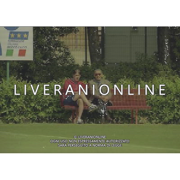 COVERCIANO 23-05-1998 RADUNO NAZIONALE ITALIANA DI CALCIO NELLA FOTO CESARE MALDINI CON GIGI RIVA AG ALDO LIVERANI SAS
