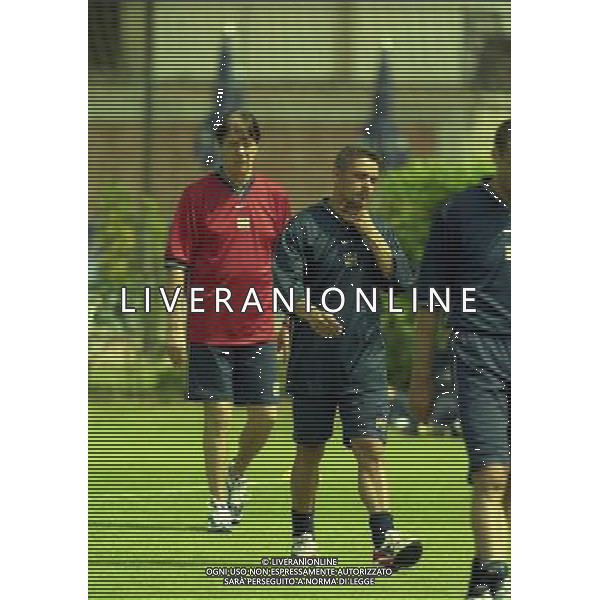 COVERCIANO 23-05-1998 RADUNO NAZIONALE ITALIANA DI CALCIO NELLA FOTO CESARE MALDINI CON ROBERTO BAGGIO AG ALDO LIVERANI SAS