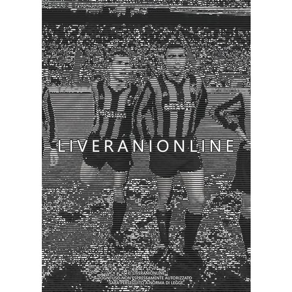 MILANO 17-12-1986 OTTAVI DI FINALE COPPA UEFA INTER DUKLA PRAGA NELLA FOTO FABIO CALCATERRA E GIUSEPPE BERGOMI AG ALDO LIVERANI SAS
