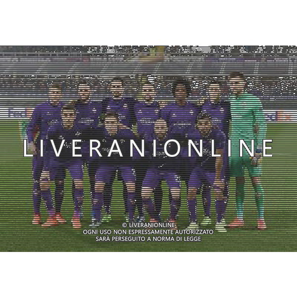 UEFA Europa League 2016/2017 Sedicesimi di Finale Ritorno Firenze - 23.02.2017 Fiorentina-Borussia M\'Gladbach Nella Foto:Fiorentina Squadra Formazione Tatarusanu,Gonzalo Rodriguez,Badelj,Sanchez,Vecino,Kalinic,Bernardeschi,Astori,Olivera,Borja Valero,Chiesa /Ph.Vitez-Ag. Aldo Liverani