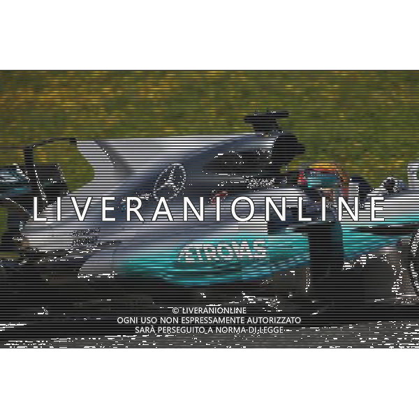 Lewis Hamilton (GBR) Mercedes AMG F1 W08 - skark fin engine cover. 27.02.2017. Formula One Testing, Day One, Barcelona, Spain. Monday. AG ALDO LIVERANI SAS