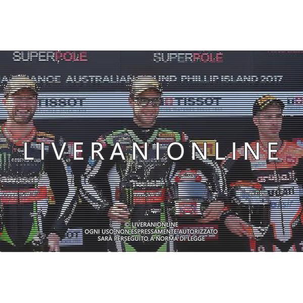 Phillip Island Australia 16.02.2017 First round World Superbike Championship WSBK at the Phillip Island Circuit, Tom Sykes Jonathan Rea Marco Melandri photoPSP / Newspix.pl --- Newspix.pl / AGENZIA ALDO LIVERANI SAS - ITALY ONLY EDITORIAL USE ONLY
