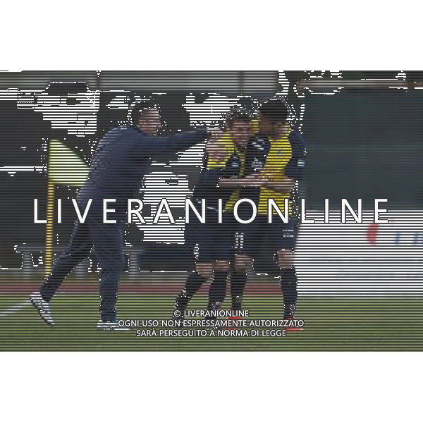 Santarcangelo - Pordenone Campionato di calcio Lega Pro girone B 05/03/2017 nella foto: Carlini Defendi Edoardo attaccante esultanza Â©Claudio Zamagni/Agenzia Aldo Liverani / AGENZIA ALDO LIVERANI SAS
