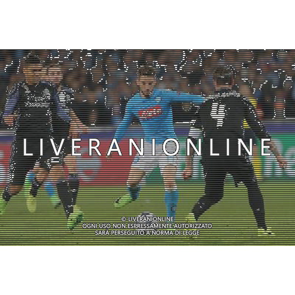NAPOLI - REAL MADRID CHAMPIONS LEAGUE 07 MARZO 2017 NELLA FOTO DRIES MERTENS, SERGIO RAMOS, CASEMIRO © MOSCA/ AGENZIA ALDO LIVERANI SAS