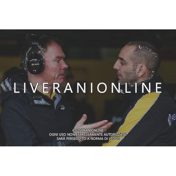(L to R): Alan Permane (GBR) Renault Sport F1 Team Trackside Operations Director with Cyril Abiteboul (FRA) Renault Sport F1 Managing Director. 08.03.2017. Formula One Testing, Day Two, Barcelona, Spain. Wednesday. - Test F1, Secondo giorno, Barcellona, Spagna. / AGENZIA ALDO LIVERANI SAS - ITALY ONLY EDITORIAL USE ONLY