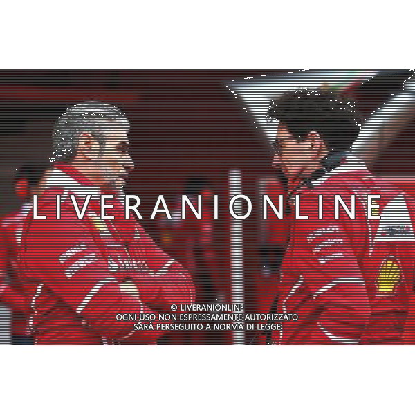 (L to R): Maurizio Arrivabene (ITA) Ferrari Team Principal with Mattia Binotto (ITA) Ferrari Chief Technical Officer. 08.03.2017. Formula One Testing, Day Two, Barcelona, Spain. Wednesday. - Test F1, Secondo giorno, Barcellona, Spagna. / AGENZIA ALDO LIVERANI SAS - ITALY ONLY EDITORIAL USE ONLY