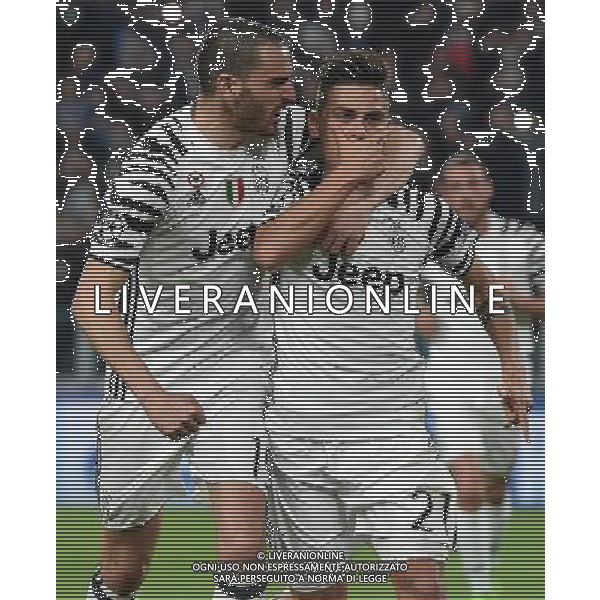 UEFA Champions League 2016/2017 Ottavi di Finale Ritorno Torino - 14.03.2017 Juventus-Porto Nella Foto:dybala esulta con bonucci /Ph.Vitez-Ag. Aldo Liverani