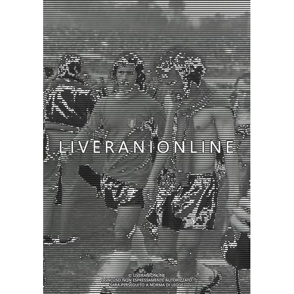 ROMA STADIO OLIMPICO 26-02-1974-AMICHEVOLE ITALIA GERMANIA OVEST NELLA FOTO GERD MULLER E PAUL BREITNER AG ALDO LIVERANI SAS