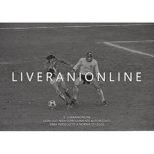 ROMA STADIO OLIMPICO 26-02-1974-AMICHEVOLE ITALIA GERMANIA OVEST NELLA FOTO GIORGIO CHINAGLIA AG ALDO LIVERANI SAS