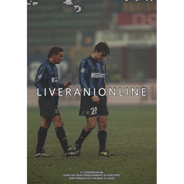 MILANO 01-12-1999 COPPA ITALIA INTER BOLOGNA NELLA FOTO ALVARO RECOBA E ROBERTO BAGGIO AG ALDO LIVERANI SAS