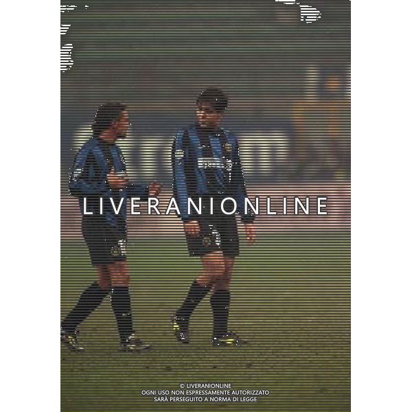 MILANO 01-12-1999 COPPA ITALIA INTER BOLOGNA NELLA FOTO ALVARO RECOBA E ROBERTO BAGGIO AG ALDO LIVERANI SAS
