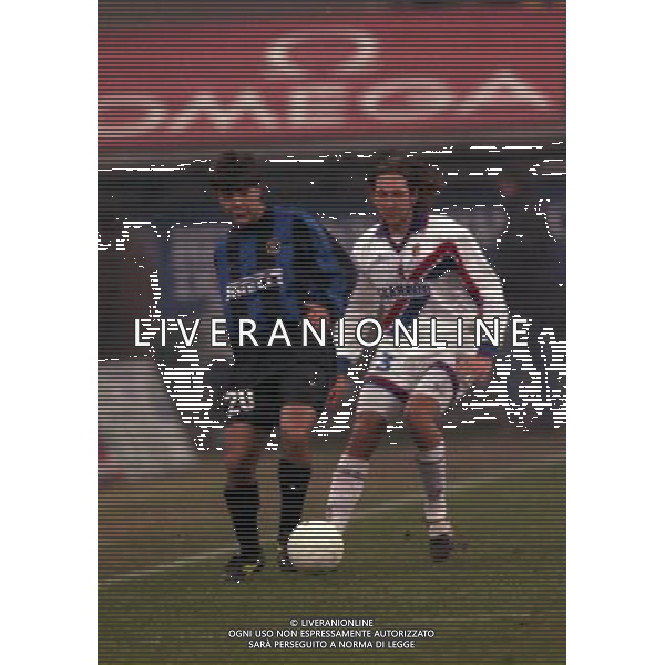 MILANO 01-12-1999 COPPA ITALIA INTER BOLOGNA NELLA FOTO ALVARO RECOBA E NICOLA BOSELLI AG ALDO LIVERANI SAS