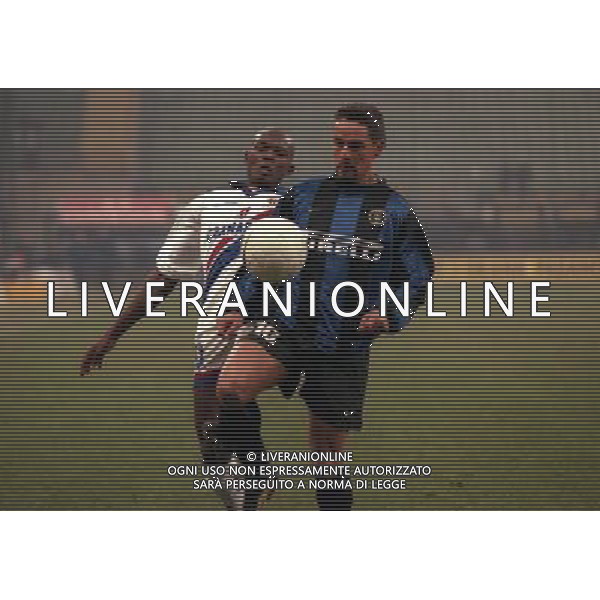 MILANO 01-12-1999 COPPA ITALIA INTER BOLOGNA NELLA FOTO ROBERTO BAGGIO E PIERRE WOME AG ALDO LIVERANI SAS