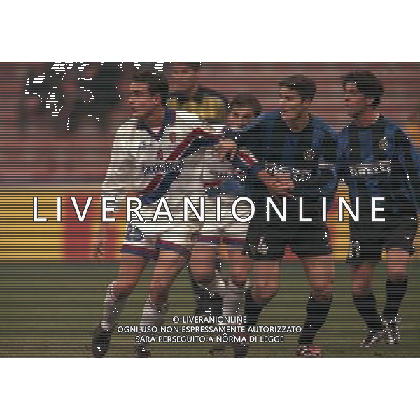 MILANO 01-12-1999 COPPA ITALIA INTER BOLOGNA NELLA FOTO GIACCOMO CIPRIANI-NICOLA VENTOLA-JAVIER ZANETTI-SALVATORE FRESI AG ALDO LIVERANI SAS