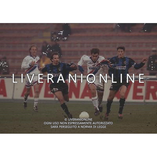 MILANO 01-12-1999 COPPA ITALIA INTER BOLOGNA NELLA FOTO BENOIT CAUET-NICOLA VENTOLA-JAVIER ZANETTI AG ALDO LIVERANI SAS