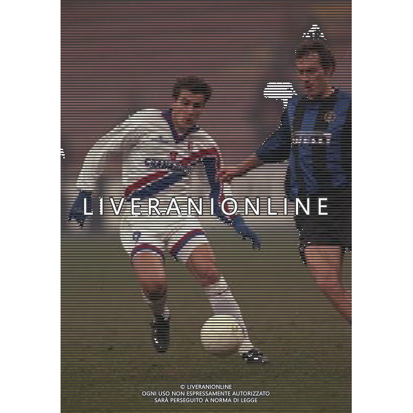MILANO 01-12-1999 COPPA ITALIA INTER BOLOGNA NELLA FOTO NICOLA VENTOLA E LAURENT BLANC AG ALDO LIVERANI SAS
