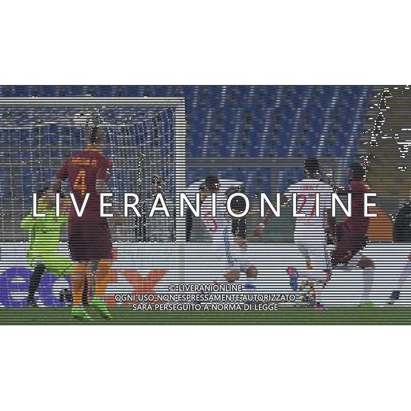 UEFA Europa League 2016/2017 Ottavi di Finale Ritorno Roma - 16.03.2017 Roma-Olympique Lyon Nella Foto: tiro di rudiger che colpisce la traversa /Ph.Vitez-Ag. Aldo Liverani