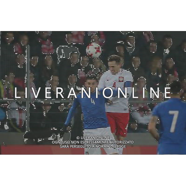 KRAKOW 23.03.2017 MECZ TOWARZYSKI U-21: POLSKA - WLOCHY --- INTERNATIONAL FRIENDLY FOOTBALL MATCH U21 IN CRACOW: POLAND - ITALY LORENZO PELLEGRINI TOMASZ KEDZIORA FOT. PIOTR KUCZA/FOTOPYK / NEWSPIX.PL --- Newspix.pl / AGENZIA ALDO LIVERANI SAS - ITALY ONLY EDITORIAL USE ONLY