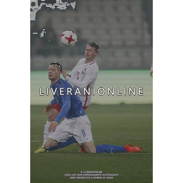 KRAKOW STADION CRACOVII 23.03.2017 MECZ TOWARZYSKI U-21 PILKA NOZNA POLSKA (BIALO-CZERWONE) - WLOCHY (niebiesko-biale) NZ Alberto Cerri , Jaroslaw Kubicki . FOT TOMASZ WANTULA / NEWSPIX.PL KRAKOW 23.03.2017 FOOTBALL MEN\'S UNDER 21 FRIENDLY GAME POLAND - ITALY TOMASZ WANTULA / NEWSPIX.PL --- Newspix.pl / AGENZIA ALDO LIVERANI SAS - ITALY ONLY EDITORIAL USE ONLY