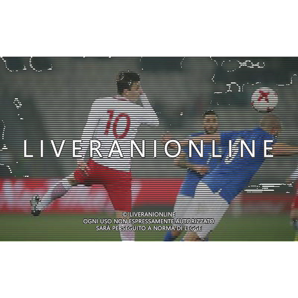 KRAKOW STADION CRACOVII 23.03.2017 MECZ TOWARZYSKI U-21 PILKA NOZNA POLSKA (BIALO-CZERWONE) - WLOCHY (niebiesko-biale) NZ Patryk Lipski , Davide Biraschi . FOT TOMASZ WANTULA / NEWSPIX.PL KRAKOW 23.03.2017 FOOTBALL MEN\'S UNDER 21 FRIENDLY GAME POLAND - ITALY TOMASZ WANTULA / NEWSPIX.PL --- Newspix.pl / AGENZIA ALDO LIVERANI SAS - ITALY ONLY EDITORIAL USE ONLY