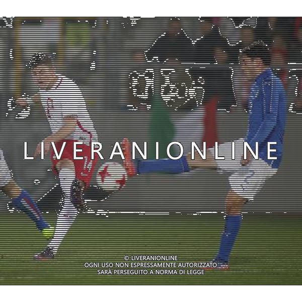 KRAKOW STADION CRACOVII 23.03.2017 MECZ TOWARZYSKI U-21 PILKA NOZNA POLSKA (BIALO-CZERWONE) - WLOCHY (niebiesko-biale) NZ Dawid Kownacki , Davide Calabria . FOT TOMASZ WANTULA / NEWSPIX.PL KRAKOW 23.03.2017 FOOTBALL MEN\'S UNDER 21 FRIENDLY GAME POLAND - ITALY TOMASZ WANTULA / NEWSPIX.PL --- Newspix.pl / AGENZIA ALDO LIVERANI SAS - ITALY ONLY EDITORIAL USE ONLY