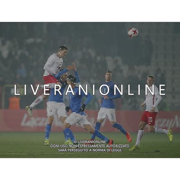 KRAKOW STADION CRACOVII 23.03.2017 MECZ TOWARZYSKI U-21 PILKA NOZNA POLSKA (BIALO-CZERWONE) - WLOCHY (niebiesko-biale) NZ Tomasz Kedziora , Federico Chiesa , Alberto Cerri , Jaroslaw Kubicki . FOT TOMASZ WANTULA / NEWSPIX.PL KRAKOW 23.03.2017 FOOTBALL MEN\'S UNDER 21 FRIENDLY GAME POLAND - ITALY TOMASZ WANTULA / NEWSPIX.PL --- Newspix.pl / AGENZIA ALDO LIVERANI SAS - ITALY ONLY EDITORIAL USE ONLY