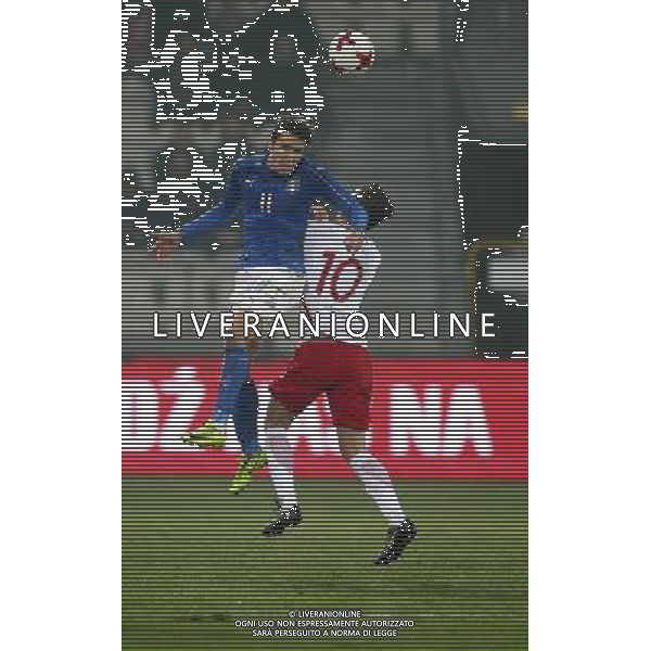 KRAKOW STADION CRACOVII 23.03.2017 MECZ TOWARZYSKI U-21 PILKA NOZNA POLSKA (BIALO-CZERWONE) - WLOCHY (niebiesko-biale) NZ Federico Chiesa , Patryk Lipski . FOT TOMASZ WANTULA / NEWSPIX.PL KRAKOW 23.03.2017 FOOTBALL MEN\'S UNDER 21 FRIENDLY GAME POLAND - ITALY TOMASZ WANTULA / NEWSPIX.PL --- Newspix.pl / AGENZIA ALDO LIVERANI SAS - ITALY ONLY EDITORIAL USE ONLY