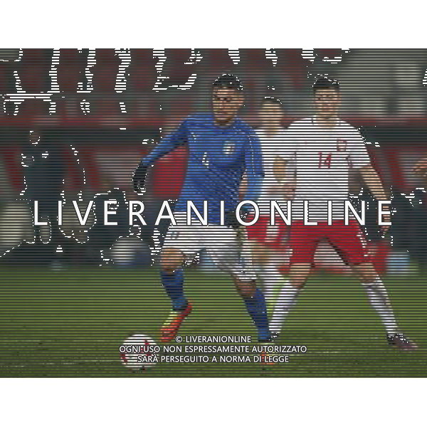KRAKOW STADION CRACOVII 23.03.2017 MECZ TOWARZYSKI U-21 PILKA NOZNA POLSKA (BIALO-CZERWONE) - WLOCHY (niebiesko-biale) NZ Lorenzo Pellegrini , Dawid Kownacki . FOT TOMASZ WANTULA / NEWSPIX.PL KRAKOW 23.03.2017 FOOTBALL MEN\'S UNDER 21 FRIENDLY GAME POLAND - ITALY TOMASZ WANTULA / NEWSPIX.PL --- Newspix.pl / AGENZIA ALDO LIVERANI SAS - ITALY ONLY EDITORIAL USE ONLY