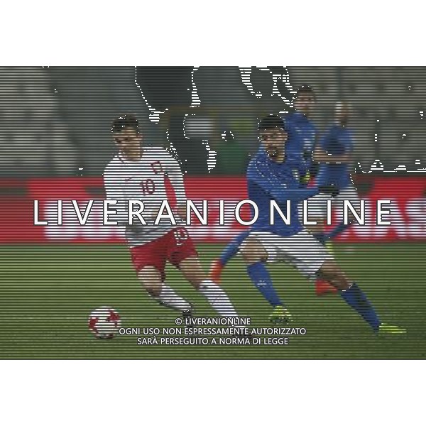 KRAKOW STADION CRACOVII 23.03.2017 MECZ TOWARZYSKI U-21 PILKA NOZNA POLSKA (BIALO-CZERWONE) - WLOCHY (niebiesko-biale) NZ Patryk Lipski , Marco Benassi . FOT TOMASZ WANTULA / NEWSPIX.PL KRAKOW 23.03.2017 FOOTBALL MEN\'S UNDER 21 FRIENDLY GAME POLAND - ITALY TOMASZ WANTULA / NEWSPIX.PL --- Newspix.pl / AGENZIA ALDO LIVERANI SAS - ITALY ONLY EDITORIAL USE ONLY