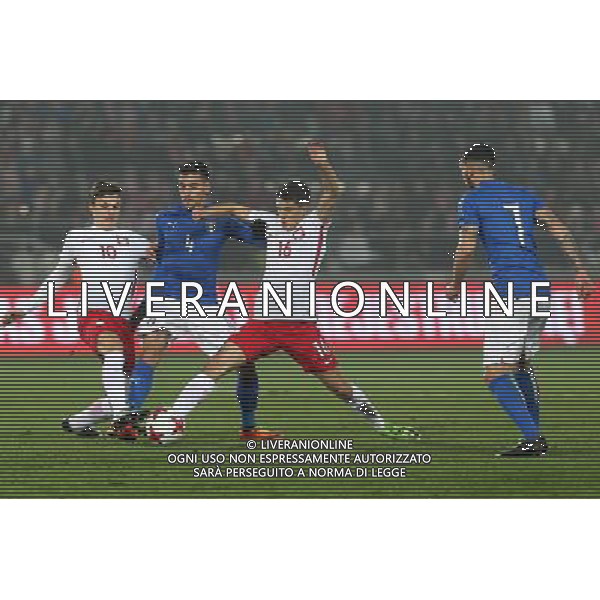 23.03.2017 KRAKOW UL. KALUZY ( POLAND ) PILKA NOZNA ( FOOTBALL ) MECZ TOWARZYSKI REPREZENTACJI NARODOWYCH U-21 ( INTERNATIONAL FRIENDLY GAME UNDER-21 ) MECZ POLSKA - WLOCHY ( POLAND - ITALY ) NZ PATRYK LIPSKI, LORENZO PELLEGRINI, BARTOSZ KAPUSTKA FOTO LUKASZ GROCHALA/CYFRASPORT / NEWSPIX.PL --- Newspix.pl / AGENZIA ALDO LIVERANI SAS - ITALY ONLY EDITORIAL USE ONLY