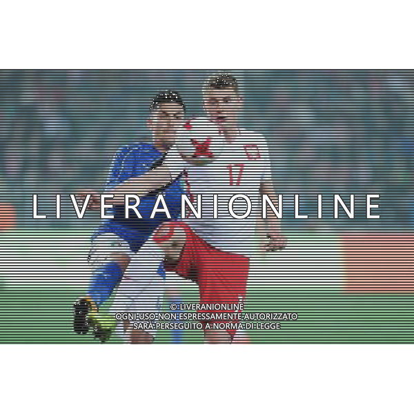 23.03.2017 KRAKOW UL. KALUZY ( POLAND ) PILKA NOZNA ( FOOTBALL ) MECZ TOWARZYSKI REPREZENTACJI NARODOWYCH U-21 ( INTERNATIONAL FRIENDLY GAME UNDER-21 ) MECZ POLSKA - WLOCHY ( POLAND - ITALY ) NZ LORENZO PELLEGRINI PAWEL DAWIDOWICZ FOTO MICHAL STANCZYK / CYFRASPORT / NEWSPIX.PL --- Newspix.pl / AGENZIA ALDO LIVERANI SAS - ITALY ONLY EDITORIAL USE ONLY