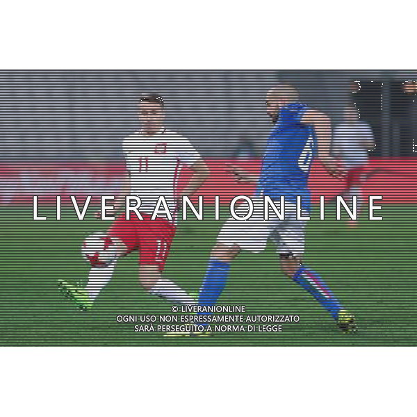 23.03.2017 KRAKOW UL. KALUZY ( POLAND ) PILKA NOZNA ( FOOTBALL ) MECZ TOWARZYSKI REPREZENTACJI NARODOWYCH U-21 ( INTERNATIONAL FRIENDLY GAME UNDER-21 ) MECZ POLSKA - WLOCHY ( POLAND - ITALY ) NZ PRZEMYSLAW FRANKOWSKI DAVIDE BIRASCHI FOTO MICHAL STANCZYK / CYFRASPORT / NEWSPIX.PL --- Newspix.pl / AGENZIA ALDO LIVERANI SAS - ITALY ONLY EDITORIAL USE ONLY