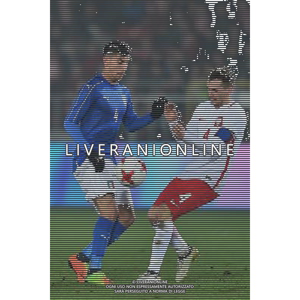 2017.03.23 Krakow Pilka nozna mecz towarzyski kadry U21 Polska U21 - Wlochy U21 N/z Lorenzo Pellegrini Tomasz Kedziora Foto Lukasz Laskowski / PressFocus 2017.03.23 Krakow Football Under-21 friendly game Poland U21 vs Italy U21 Lorenzo Pellegrini Tomasz Kedziora Credit: Lukasz Laskowski / PressFocus / NEWSPIX.PL --- Newspix.pl / AGENZIA ALDO LIVERANI SAS - ITALY ONLY EDITORIAL USE ONLY