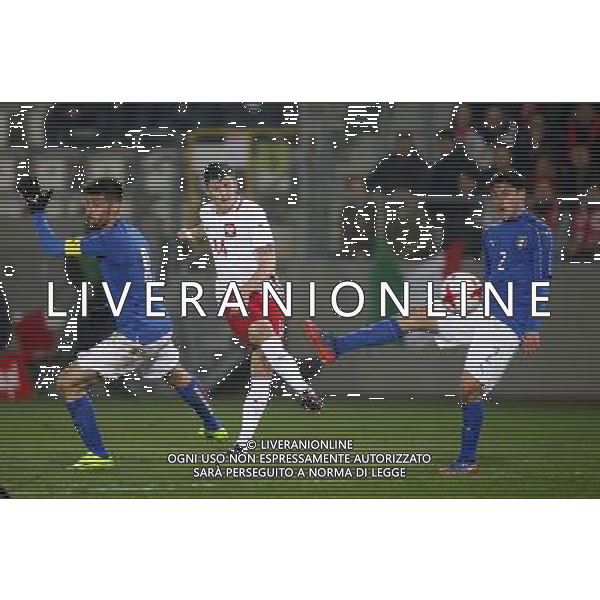 KRAKOW STADION CRACOVII 23.03.2017 MECZ TOWARZYSKI U-21 PILKA NOZNA POLSKA (BIALO-CZERWONE) - WLOCHY (niebiesko-biale) NZ Marco Benassi , Dawid Kownacki , Davide Calabria . FOT TOMASZ WANTULA / NEWSPIX.PL KRAKOW 23.03.2017 FOOTBALL MEN\'S UNDER 21 FRIENDLY GAME POLAND - ITALY TOMASZ WANTULA / NEWSPIX.PL --- Newspix.pl / AGENZIA ALDO LIVERANI SAS - ITALY ONLY EDITORIAL USE ONLY
